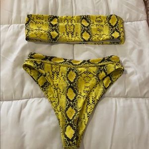 Two piece snake skin bikini